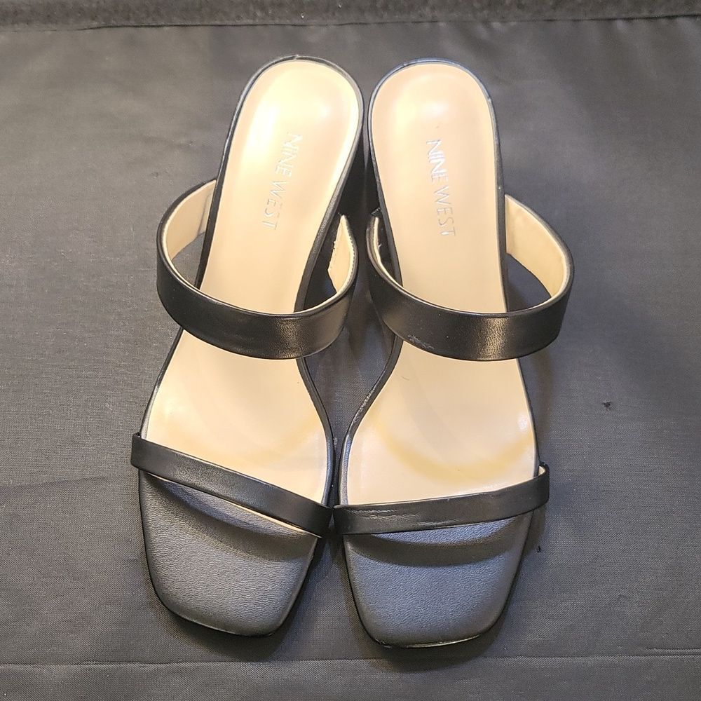 BRAND NEW NINE WEST BLOCK HEEL SQUARE TOE WOMENS SANDALS - Picture 3 of 14